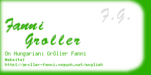 fanni groller business card